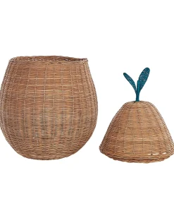 Discount Beliani Cestino per bambini Pera VAGSOY Rattan Naturale Beige Naturale Verde