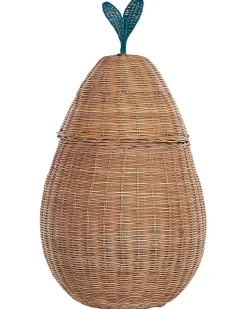 Discount Beliani Cestino per bambini Pera VAGSOY Rattan Naturale Beige Naturale Verde