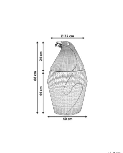 New Beliani Cestino per bambini Pinguino HADZABE Vimini Naturale Beige Naturale Nero