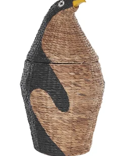 New Beliani Cestino per bambini Pinguino HADZABE Vimini Naturale Beige Naturale Nero
