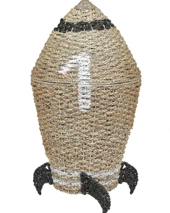 Hot Beliani Cestino per bambini Razzo PAARL Alghe marine Naturale Beige Bianco Naturale Nero