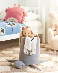 Discount Beliani Cestino per bambini Tartaruga TANDA Cotone Grigio