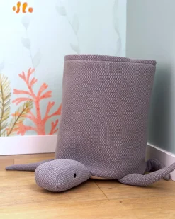 Discount Beliani Cestino per bambini Tartaruga TANDA Cotone Grigio