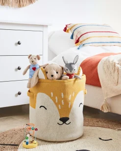 Clearance Beliani Cestino per bambini Volpe HARRORI Cotone Beige Beige Arancione