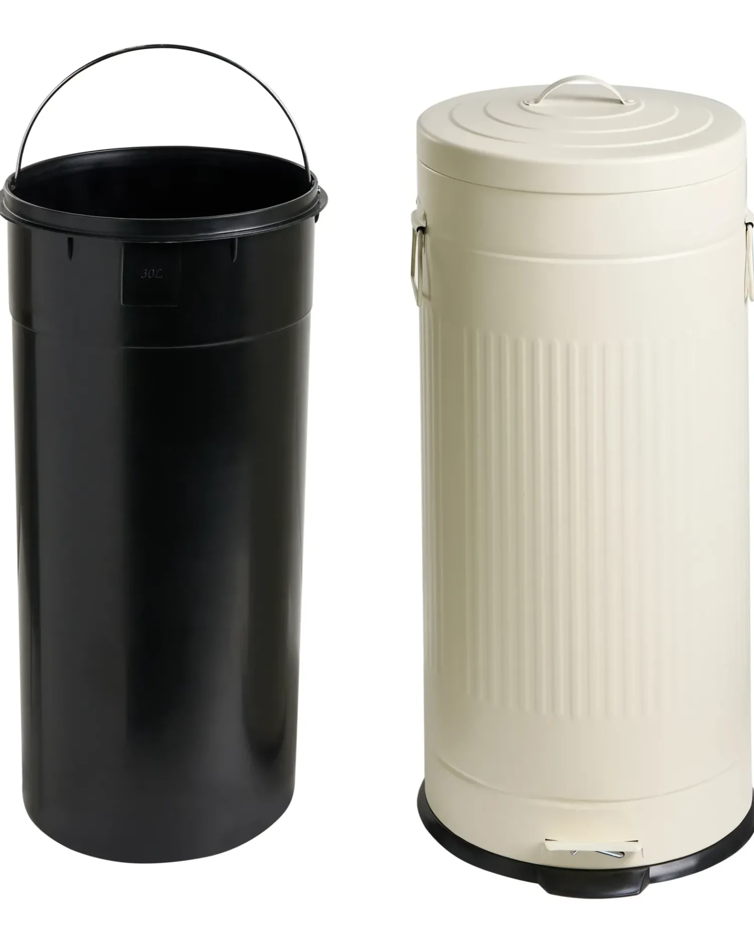 New Beliani Cestino per i rifiuti 30 L ECOAURA Metallo Beige