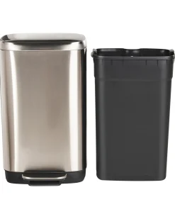 New Beliani Cestino per i rifiuti 30 L ECOCOLLECT Metallo Argento
