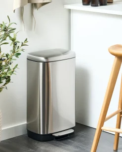 New Beliani Cestino per i rifiuti 30 L ECOCOLLECT Metallo Argento