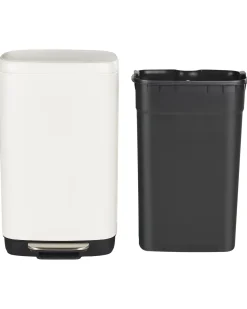 New Beliani Cestino per i rifiuti 30 L ECOCOLLECT Metallo Bianco