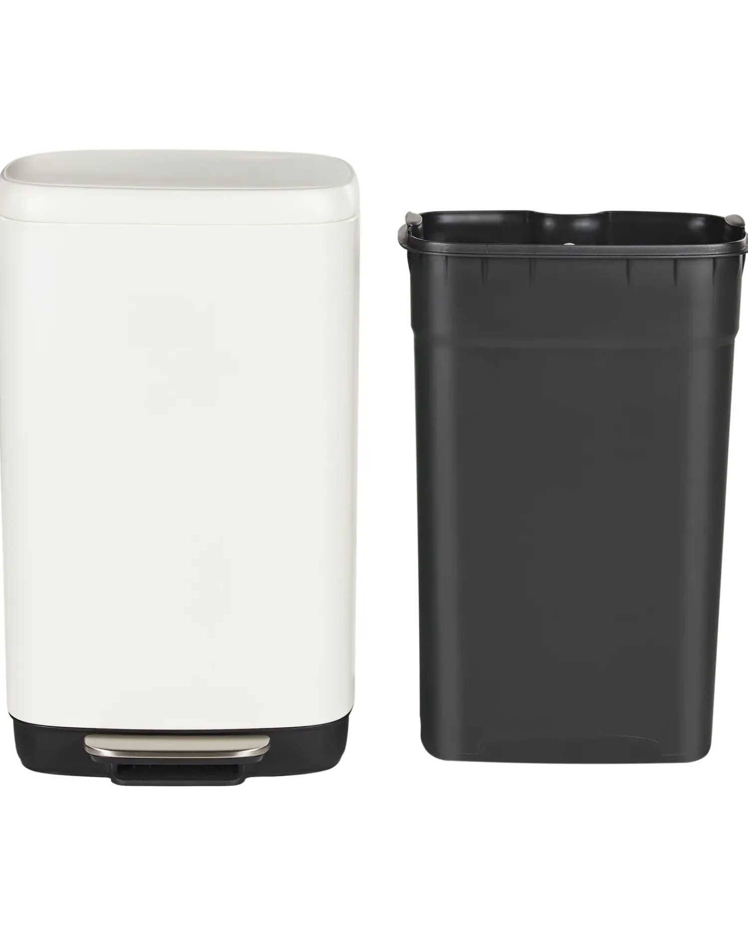 New Beliani Cestino per i rifiuti 30 L ECOCOLLECT Metallo Bianco