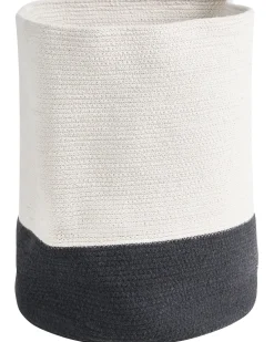 Beliani SILOPI Cotone Bianco/Grigio scuro Bianco Grigio