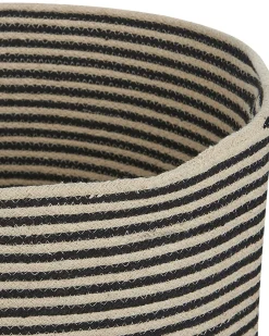 Best Beliani Cestino YERKOY Cotone Nero Beige Nero
