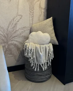 Best Beliani Cestino YERKOY Cotone Nero Beige Nero