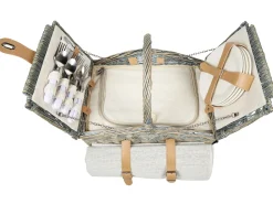 Clearance Beliani Cesto da Picnic CANELE Vimini Marrone Grigio