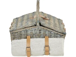 Clearance Beliani Cesto da Picnic CANELE Vimini Marrone Grigio