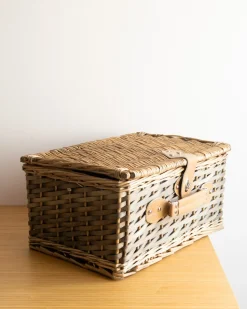 Best Beliani Cesto da Picnic CLEMENTINE Vimini Naturale Marrone Naturale Verde