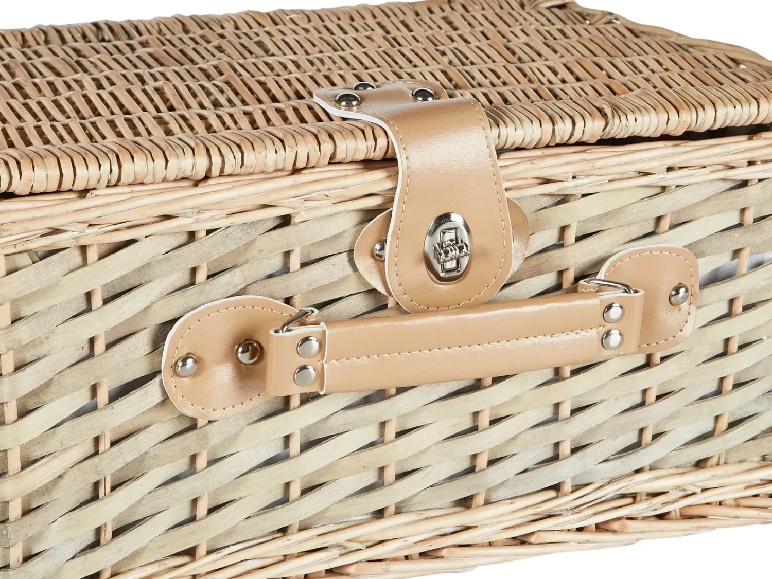 Best Beliani Cesto da Picnic CLEMENTINE Vimini Naturale Marrone Naturale Verde