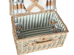 Best Beliani Cesto da Picnic CLEMENTINE Vimini Naturale Marrone Naturale Verde