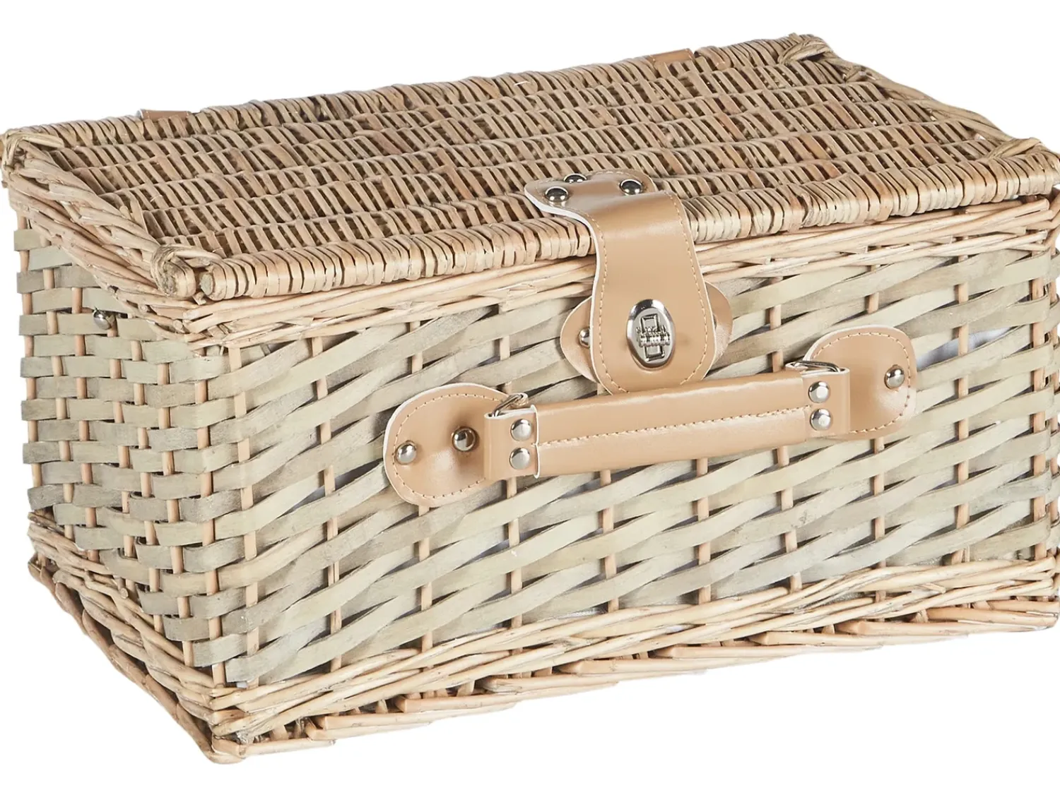 Best Beliani Cesto da Picnic CLEMENTINE Vimini Naturale Marrone Naturale Verde