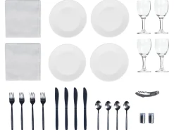 Outlet Beliani Cesto da Picnic GROSEILLE Vimini Grigio Bianco Grigio