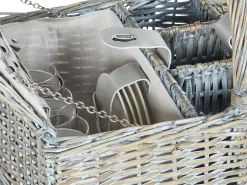 Outlet Beliani Cesto da Picnic GROSEILLE Vimini Grigio Bianco Grigio
