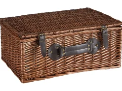 Outlet Beliani Cesto da Picnic PRUNEAU Vimini Marrone Bianco Marrone