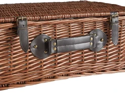Outlet Beliani Cesto da Picnic PRUNEAU Vimini Marrone Bianco Marrone