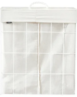 Sale Beliani Cesto per la biancheria Con coperchio APOTERI Metallo 100 L Bianco