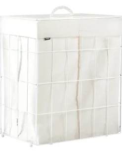 Sale Beliani Cesto per la biancheria Con coperchio APOTERI Metallo 100 L Bianco