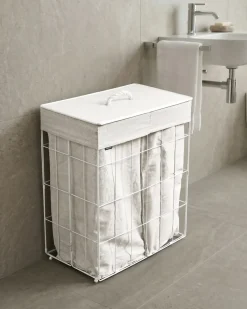 Sale Beliani Cesto per la biancheria Con coperchio APOTERI Metallo 100 L Bianco