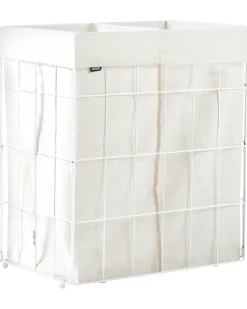 Sale Beliani Cesto per la biancheria Con coperchio APOTERI Metallo 100 L Bianco