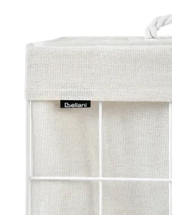 Sale Beliani Cesto per la biancheria Con coperchio APOTERI Metallo 100 L Bianco