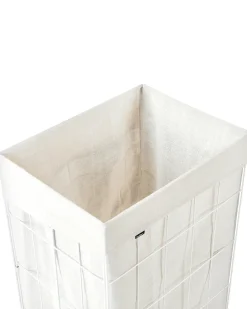 Beliani Cesto per la biancheria Con coperchio APOTERI Metallo 72 L Bianco
