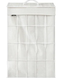 Beliani Cesto per la biancheria Con coperchio APOTERI Metallo 72 L Bianco