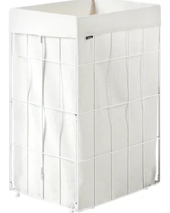 Beliani Cesto per la biancheria Con coperchio APOTERI Metallo 72 L Bianco