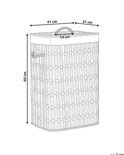 Clearance Beliani Cesto per la biancheria Con coperchio TRANCURA Tessuto Grigio 72 L Bianco Grigio