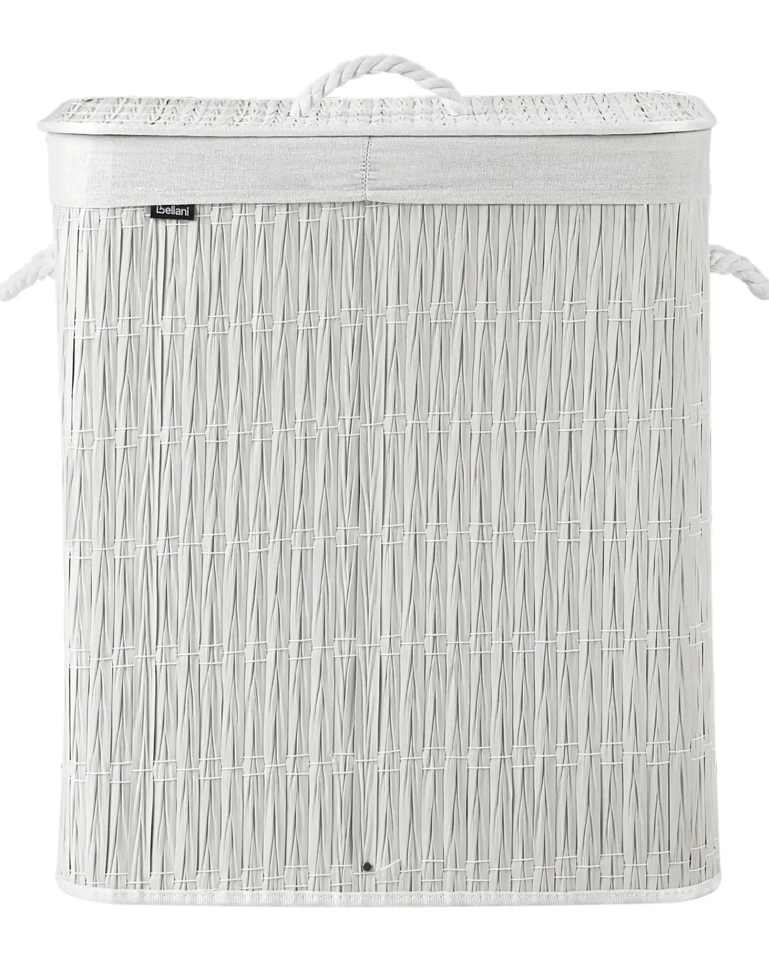 Beliani Cesto per la biancheria Con coperchio ARRAIAS Tessuto 100 L Bianco