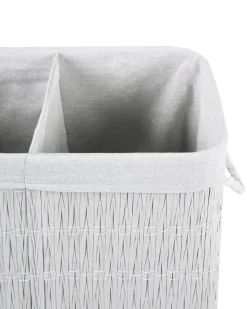Beliani Cesto per la biancheria Con coperchio ARRAIAS Tessuto 100 L Bianco