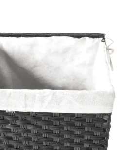 Sale Beliani Cesto per la biancheria Con coperchio MUCUBAJI Tessuto Nero 83 L Bianco Nero