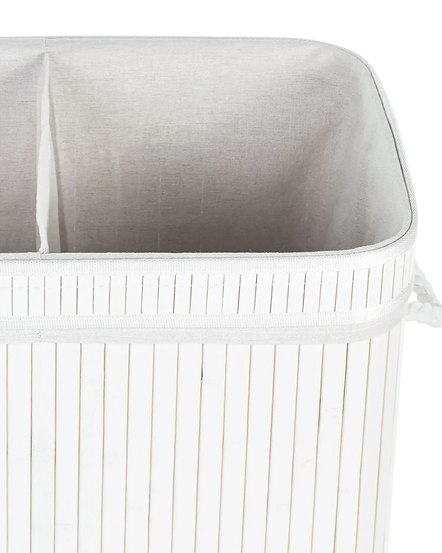 Discount Beliani Cesto per la biancheria KALTHOTA Bambù 100 L Bianco