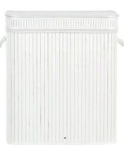 Discount Beliani Cesto per la biancheria KALTHOTA Bambù 100 L Bianco