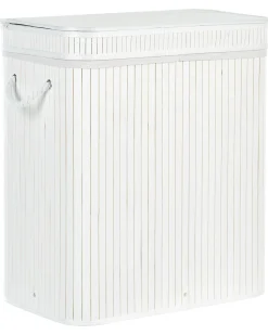 Discount Beliani Cesto per la biancheria KALTHOTA Bambù 100 L Bianco