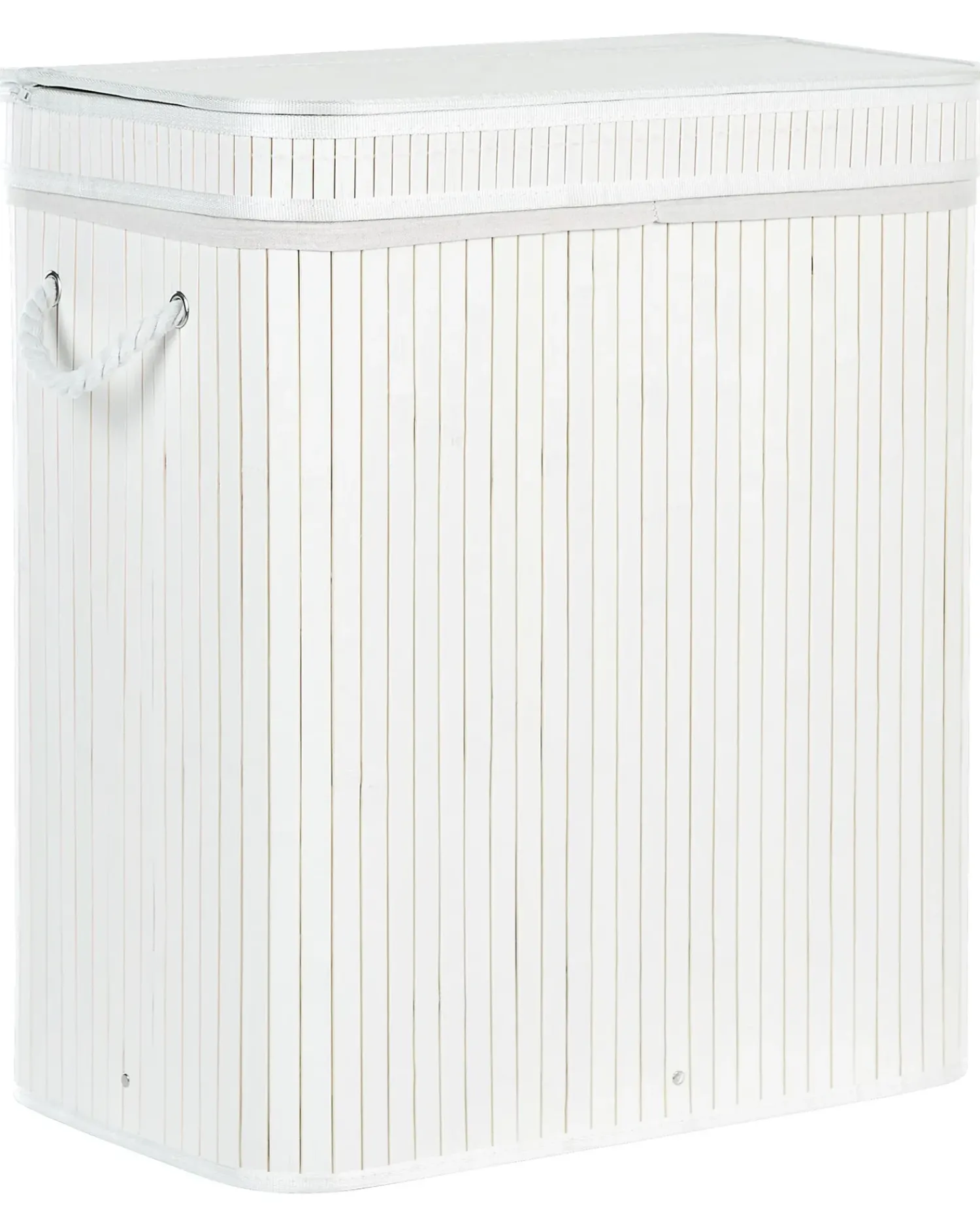 Discount Beliani Cesto per la biancheria KALTHOTA Bambù 100 L Bianco