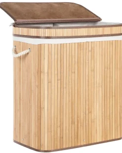 Discount Beliani Cesto per la biancheria KALTHOTA Bambù chiaro 100 L Marrone