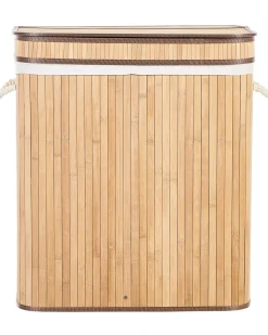 Discount Beliani Cesto per la biancheria KALTHOTA Bambù chiaro 100 L Marrone