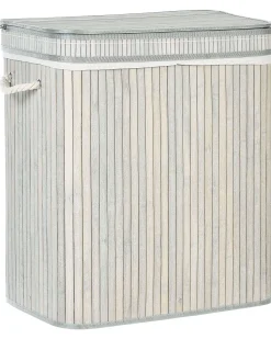 Outlet Beliani Cesto per la biancheria KALTHOTA Bambù 100 L Grigio