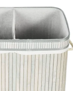 Outlet Beliani Cesto per la biancheria KALTHOTA Bambù 100 L Grigio