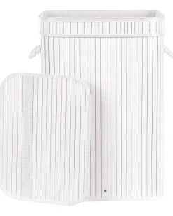Clearance Beliani Cesto per la biancheria KALUTARA Bambù 72 L Bianco