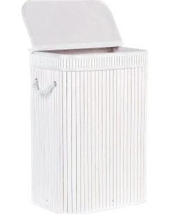 Clearance Beliani Cesto per la biancheria KALUTARA Bambù 72 L Bianco