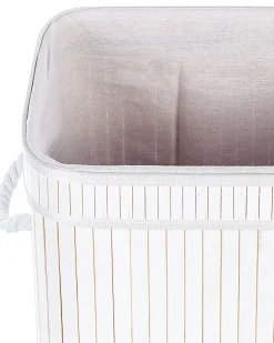 Clearance Beliani Cesto per la biancheria KALUTARA Bambù 72 L Bianco