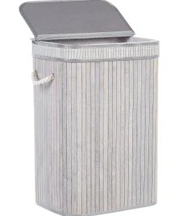 Best Beliani Cesto per la biancheria KALUTARA Bambù Grigio Bianco Grigio